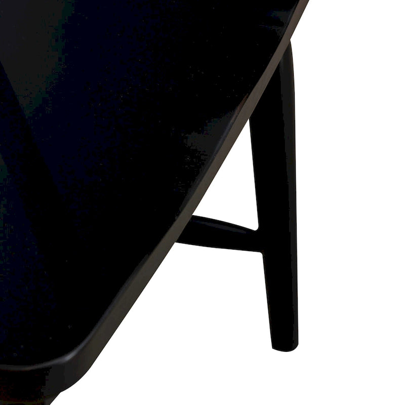 Set da pranzo rettangolare per 7 persone, bianco e nero, stile rustico