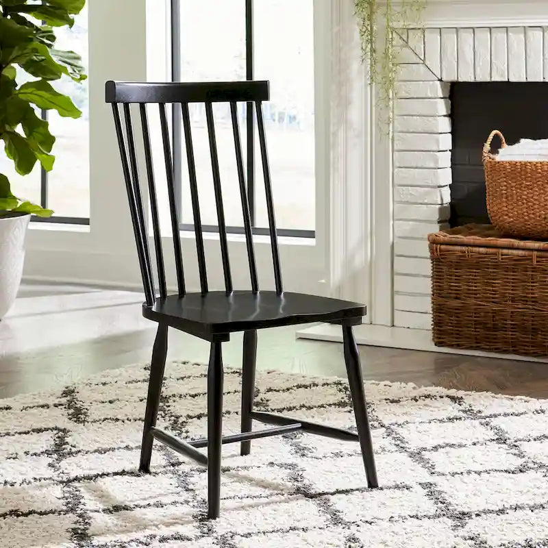 Set da pranzo rettangolare per 7 persone, bianco e nero, stile rustico