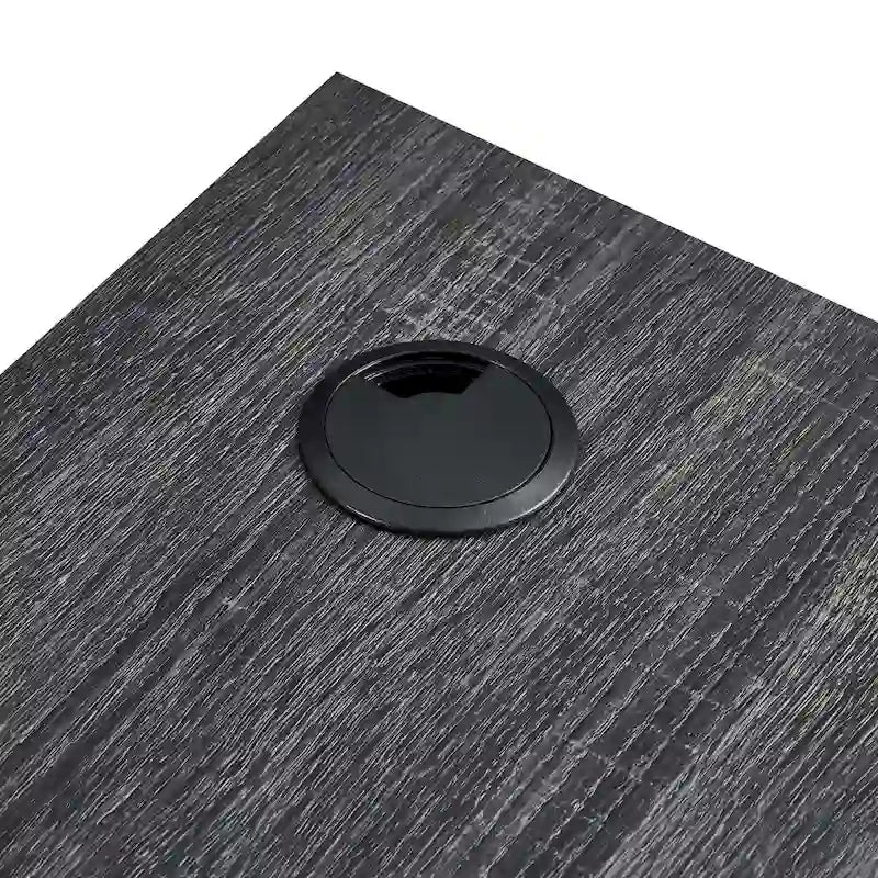 Scrivania ad angolo a parete per ufficio, 1 persona, color Carbone / Rovere / Noce