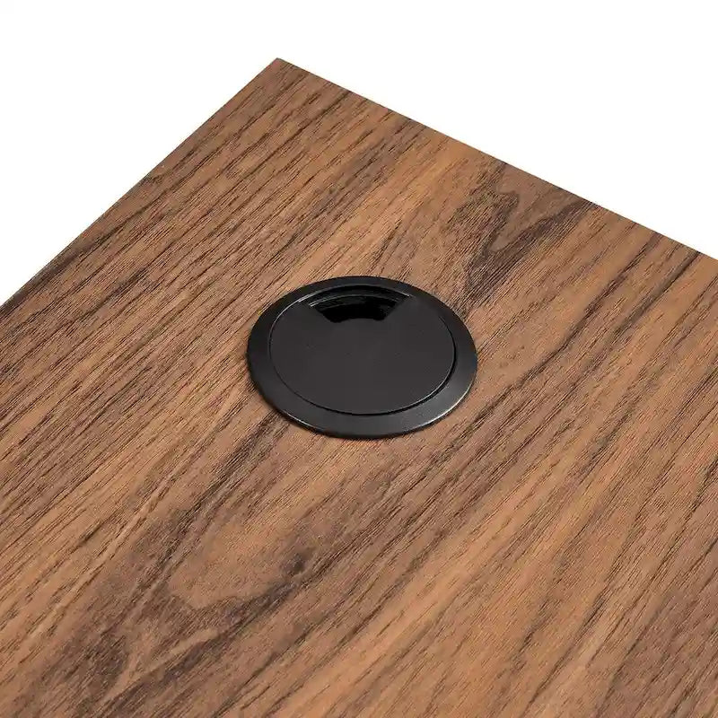 Scrivania ad angolo a parete per ufficio, 1 persona, color Carbone / Rovere / Noce