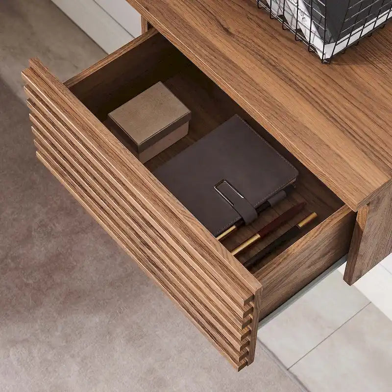 Scrivania ad angolo a parete per ufficio, 1 persona, color Carbone / Rovere / Noce
