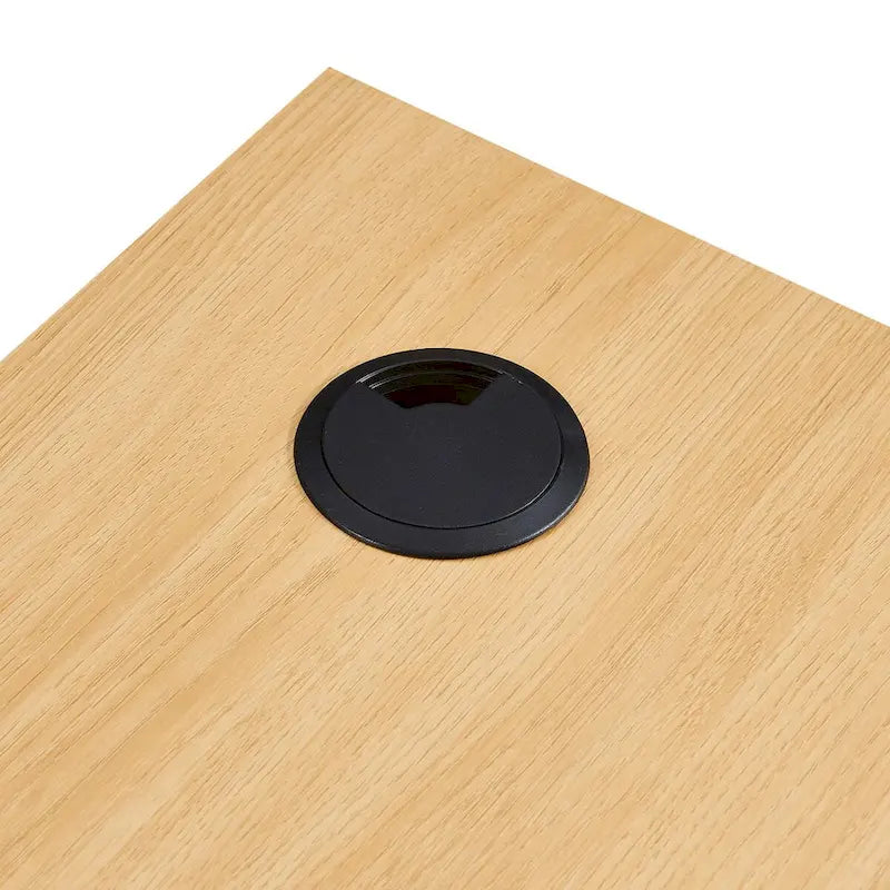 Scrivania ad angolo a parete per ufficio, 1 persona, color Carbone / Rovere / Noce