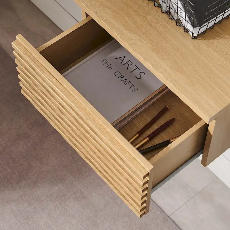 Scrivania ad angolo a parete per ufficio, 1 persona, color Carbone / Rovere / Noce