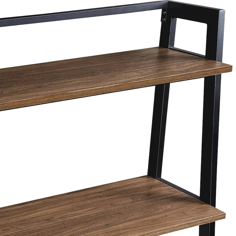Scrivania a Scala in Noce e Nera da 45" con Ripiani – 1 Persona