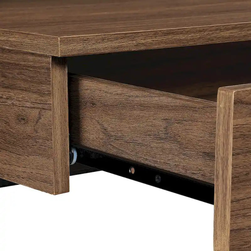 Scrivania a Scala in Noce e Nera da 45" con Ripiani – 1 Persona