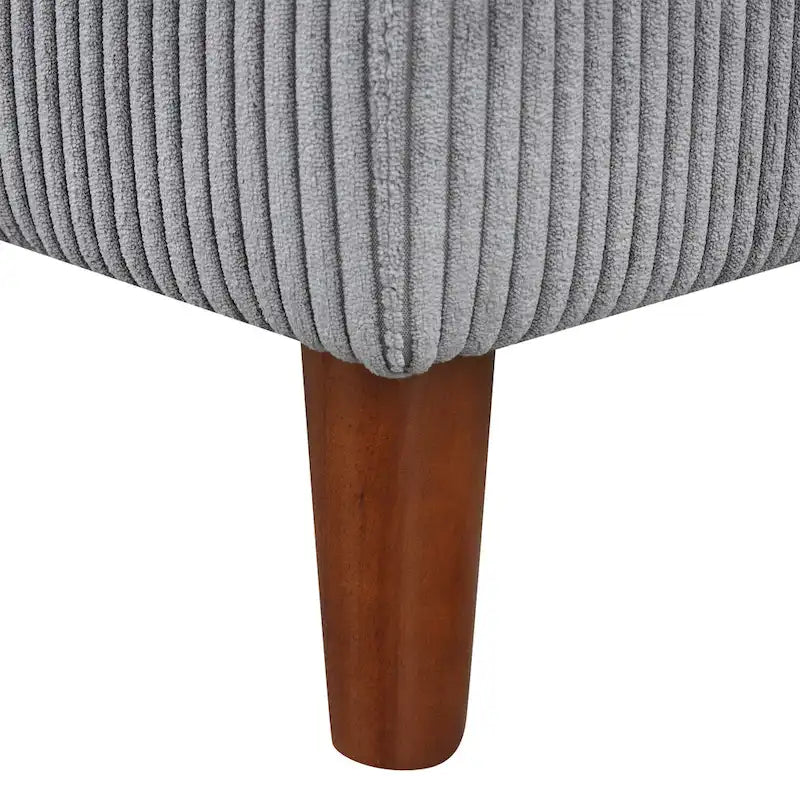 Divano componibile in velluto a coste a U beige/grigio, 4 posti