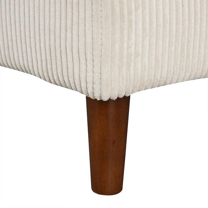 Divano componibile in velluto a coste a U beige/grigio, 4 posti