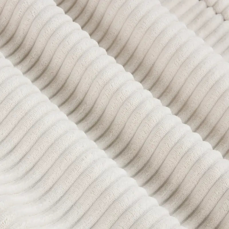 Divano componibile in velluto a coste a U beige/grigio, 4 posti