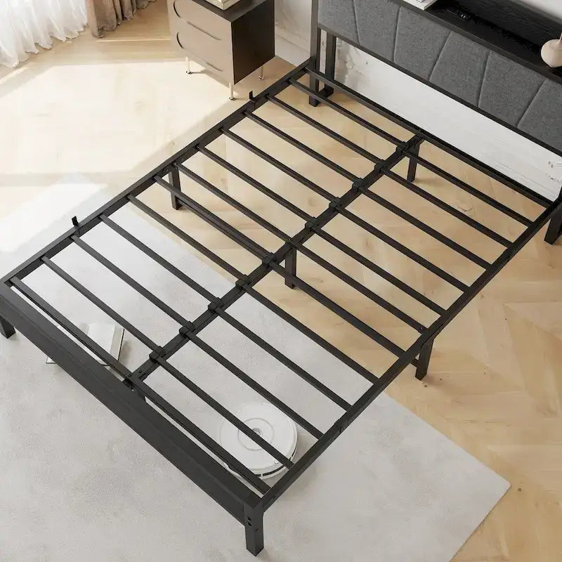 Letto a piattaforma grigio con testiera contenitore e stazione di ricarica, singolo/matrimoniale/queen, 1-2 persone