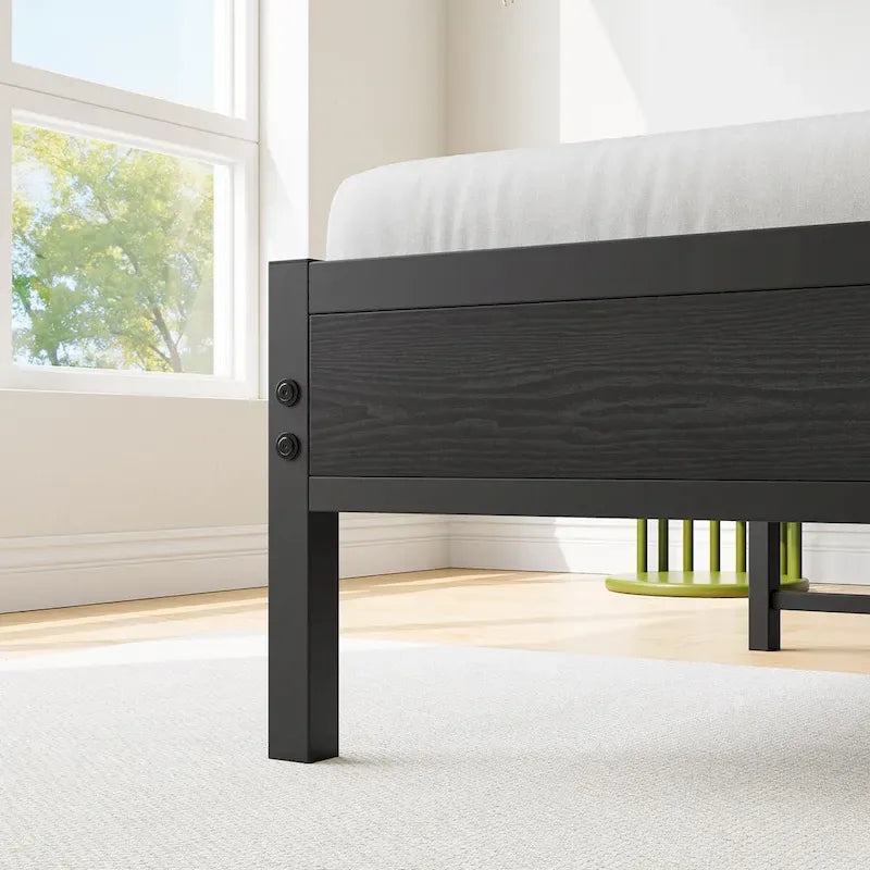 Letto a piattaforma grigio con testiera contenitore e stazione di ricarica, singolo/matrimoniale/queen, 1-2 persone