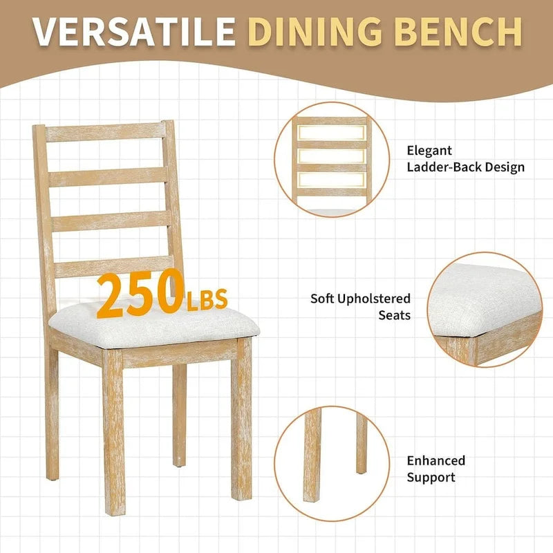 Set da pranzo country/rustico marrone scuro/naturale, 6 posti, allungabile