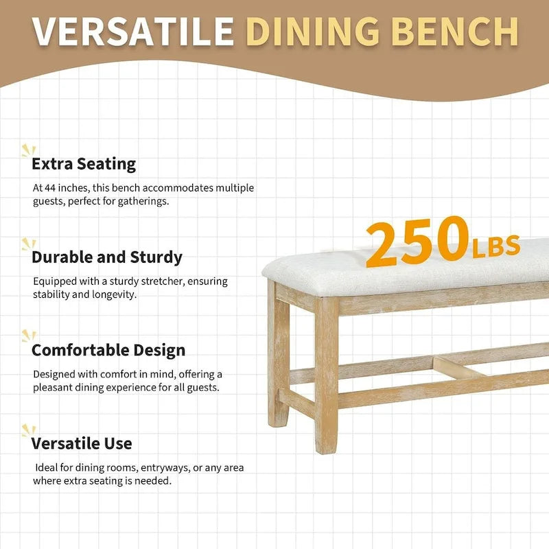 Set da pranzo country/rustico marrone scuro/naturale, 6 posti, allungabile