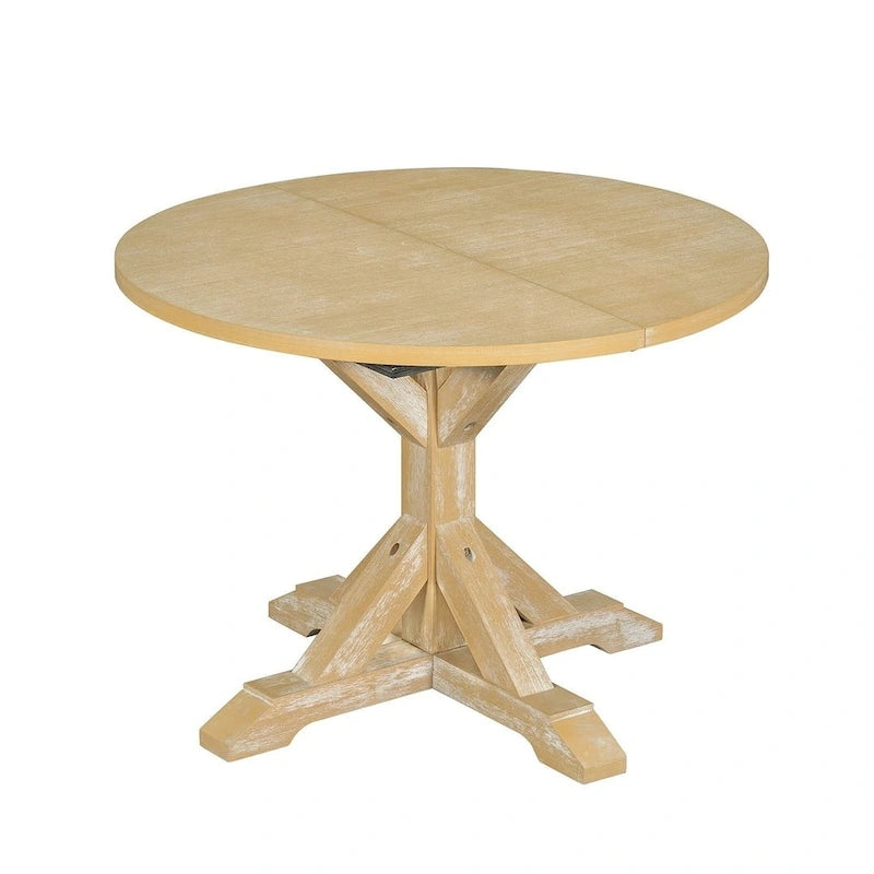 Set da pranzo country/rustico marrone scuro/naturale, 6 posti, allungabile