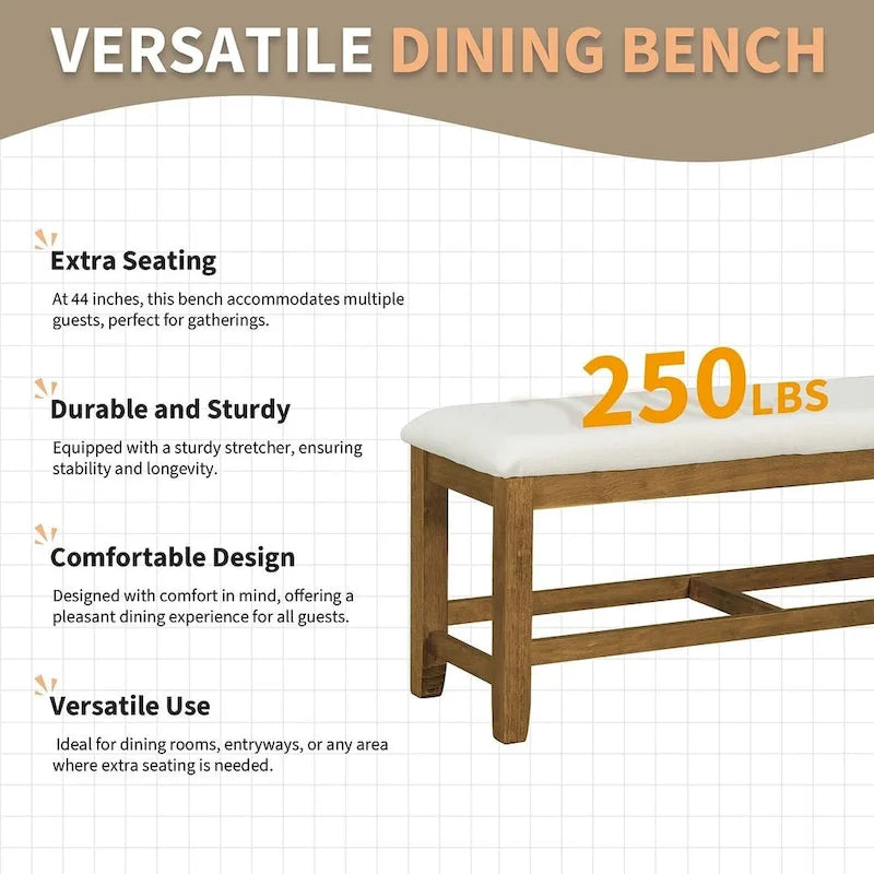 Set da pranzo country/rustico marrone scuro/naturale, 6 posti, allungabile