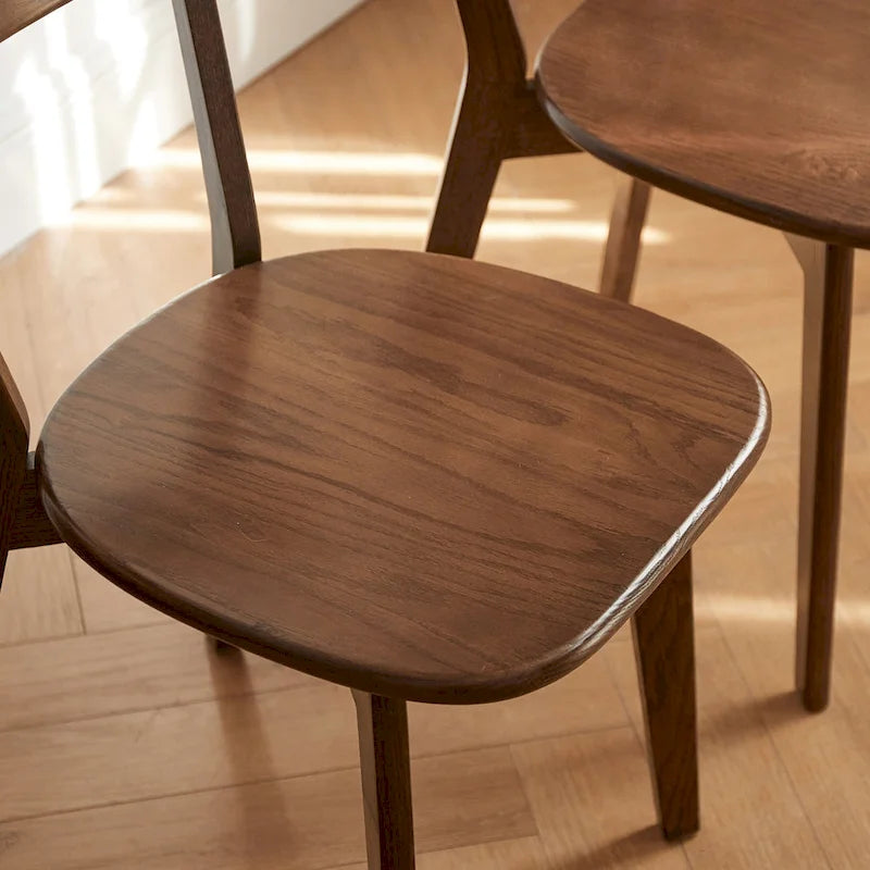 Sedia da pranzo in legno massello di rovere naturale, stile Mid-Century, seduta singola