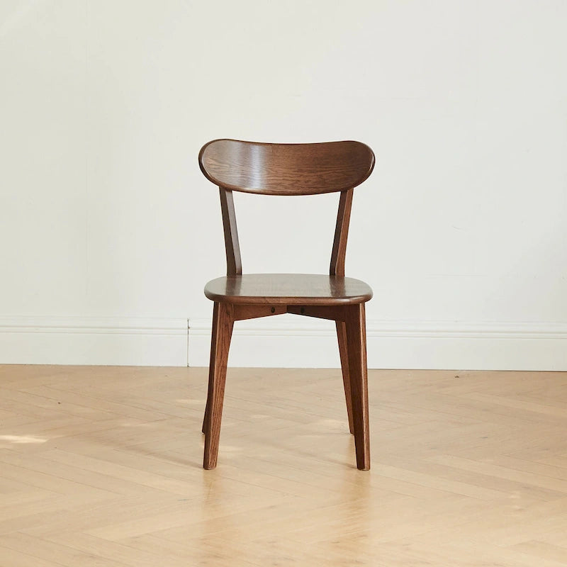 Sedia da pranzo in legno massello di rovere naturale, stile Mid-Century, seduta singola