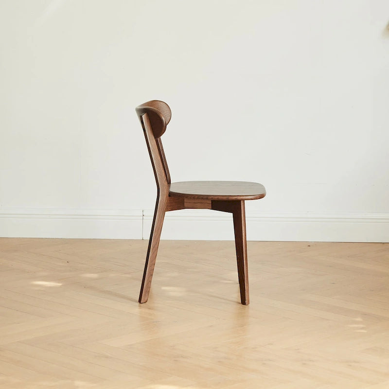 Sedia da pranzo in legno massello di rovere naturale, stile Mid-Century, seduta singola