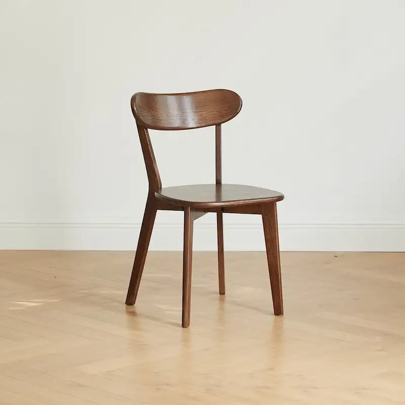 Sedia da pranzo in legno massello di rovere naturale, stile Mid-Century, seduta singola