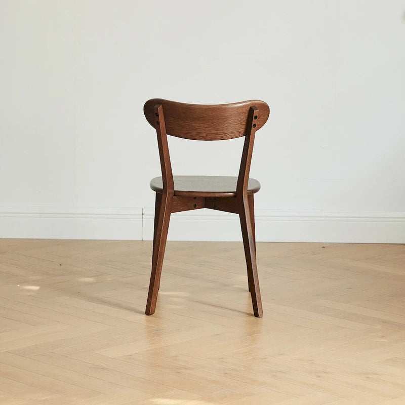 Sedia da pranzo in legno massello di rovere naturale, stile Mid-Century, seduta singola