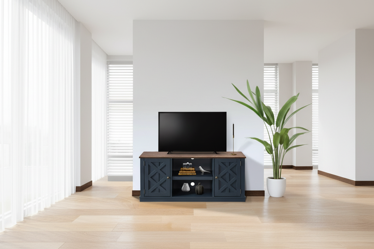 Navy Blue TV Stand – Clean Scene
